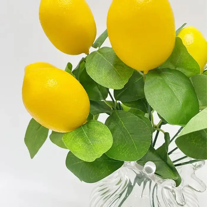 Accessoires de photographie, branches de citron artificielles faites à la main, simulation de citron en mousse DIY, plantes artificielles élégantes et réalistes, décoration de vase