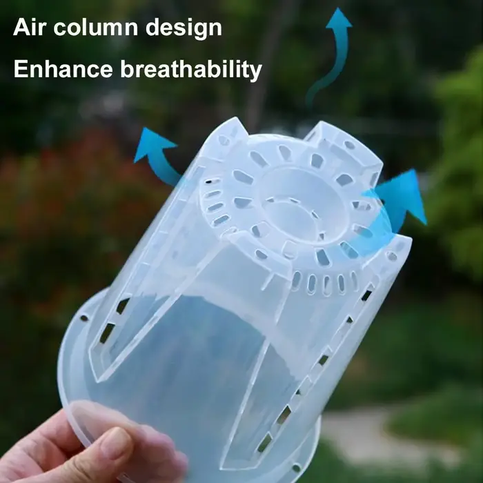 Pot de fleurs transparent pour pépinière avec plateau