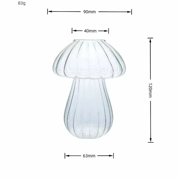 Vase Champignon Feng Shui en Verre pour Culture