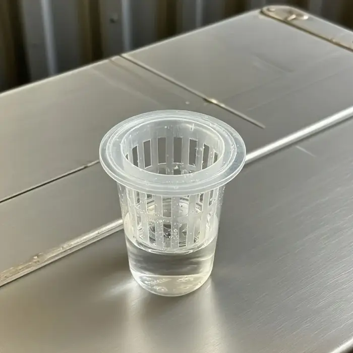 Gobelets en maille plastique transparente pour hydroponie