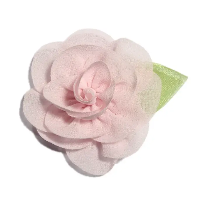 Fleurs en mousseline de soie pour décoration de mariage, 10 pièces, 5.5cm, tissu décoratif pour nouveau-né, avec feuilles, pour la maison, le jardin
