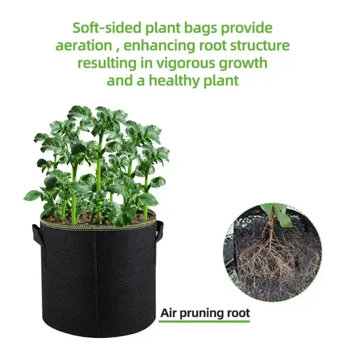 Lot de 5 sacs de culture en feutre pour plantes