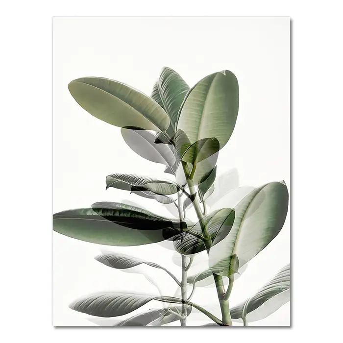 Affiche murale imprimée de feuilles de plantes vertes
