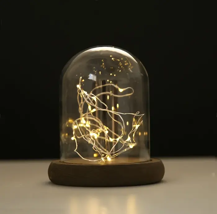 Présentoir de table couvercle en verre Terrarium conteneur décor fleurs sèches ornements artisanat c