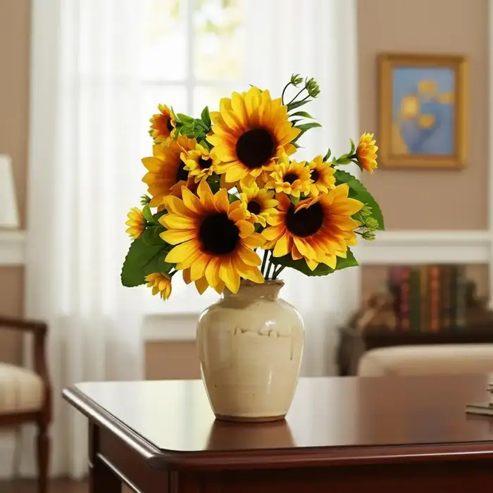 Bouquet de tournesols artificiels au toucher réel