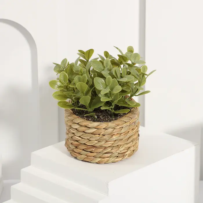 XIYA fleur vert plantes artificielles Eucalyptus herbe tissé petites