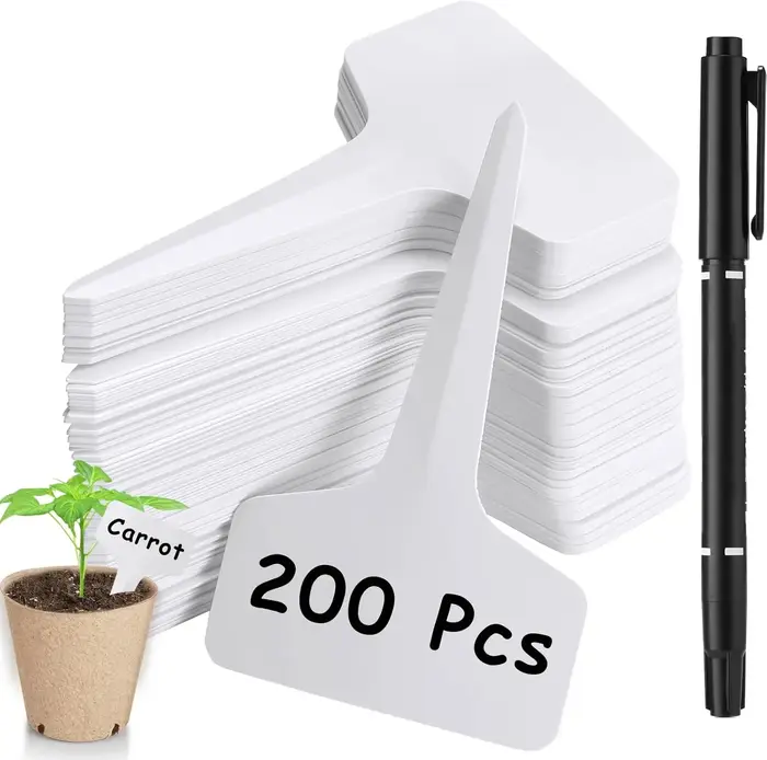 200 étiquettes pour plantes, 10 cm, en forme de T, pour plantes en pot, étiquettes nominatives en pl