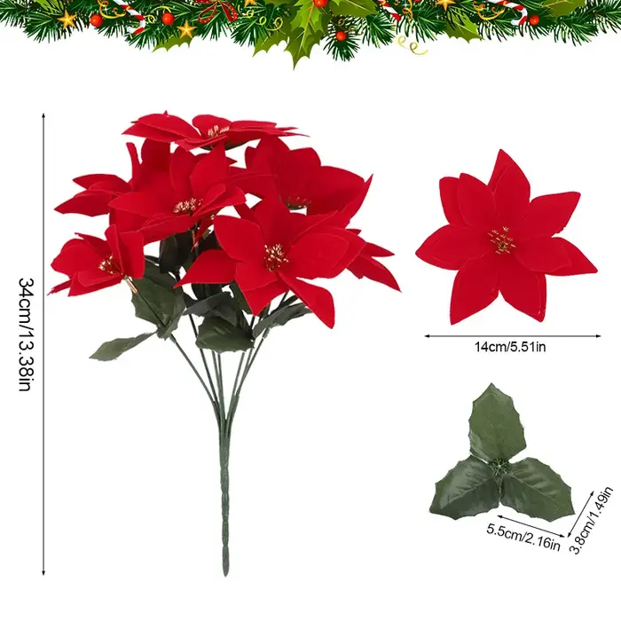 Bouquets de fleurs de noël artificielles
