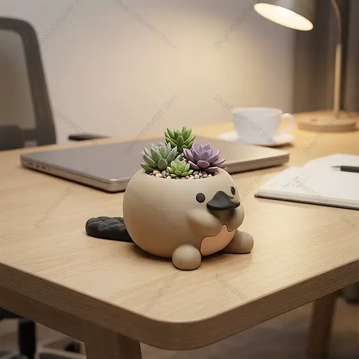 Adorable pot à plantes en forme d'oiseau-de-douceur imprimé en 3D