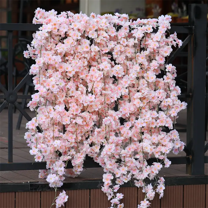 1pc 5.6ft Guirlande de fleurs artificielles de cerisier (Sakura) pour mariage