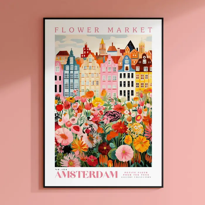Affiche du marché aux fleurs d'Amsterdam