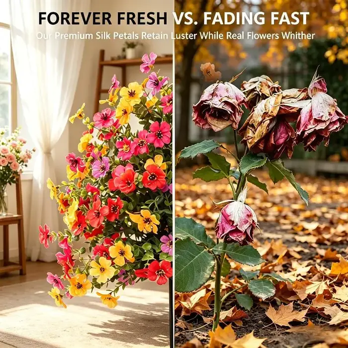 Fleurs artificielles de 18 pouces avec piquets de fixation au sol