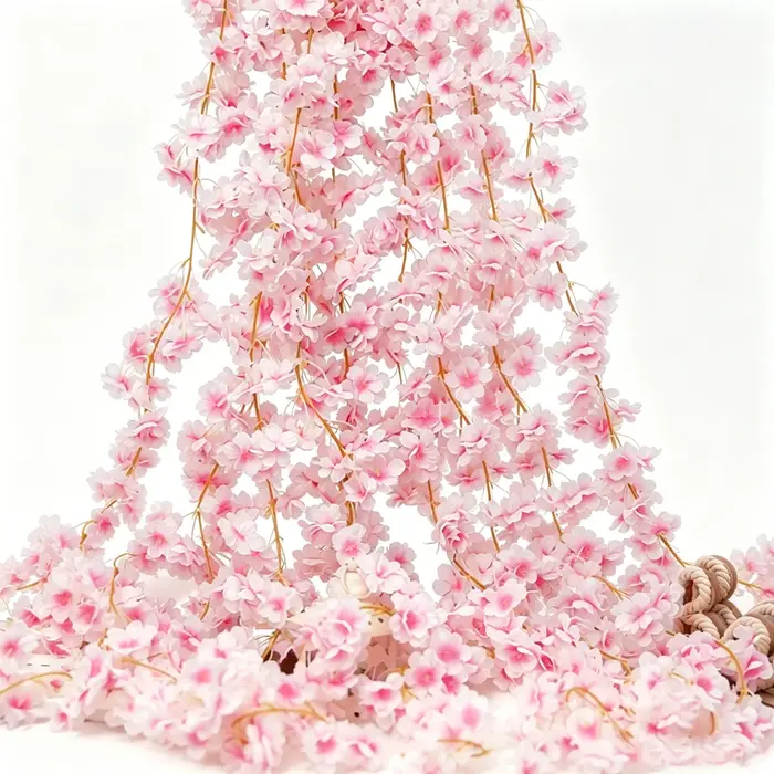 Guirlande de fleurs artificielles de cerisier Sakura de 180 cm pour mariage