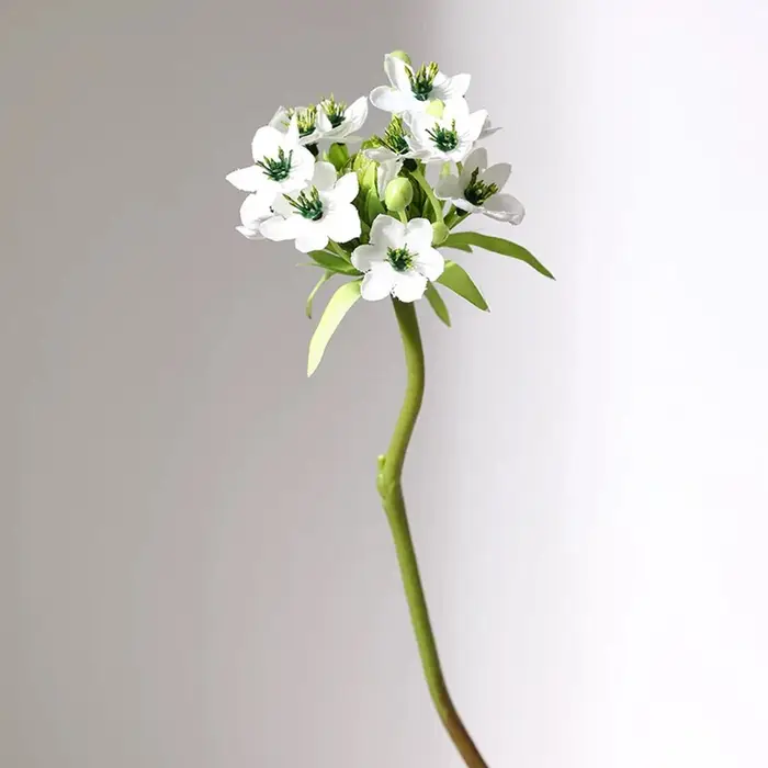Lot de 3 fleurs artificielles Agapanthus, fausses fleurs de lys africain, bouquet décoratif blanc et