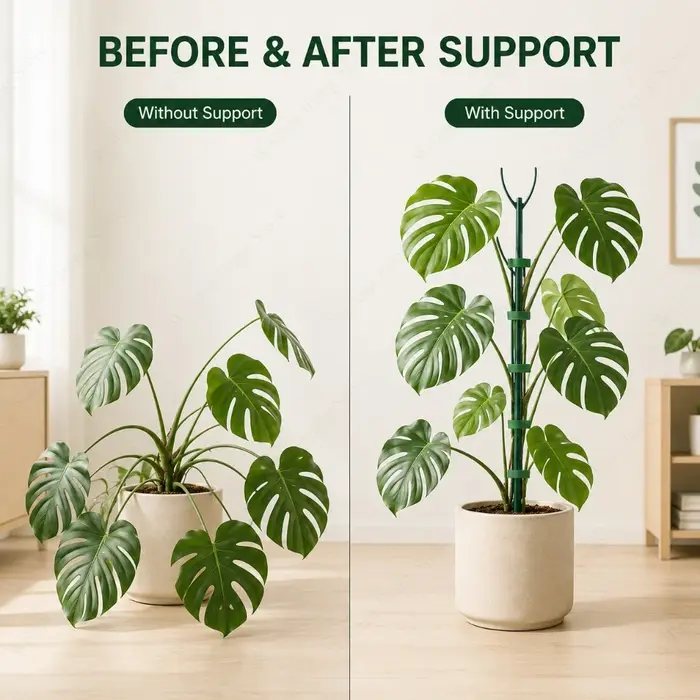 Kit de poteaux de soutien réglables pour plantes grimpantes avec sections empilables et attaches pour la croissance des