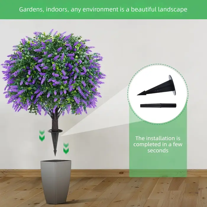 Arbre artificiel, plante en pot de lavande