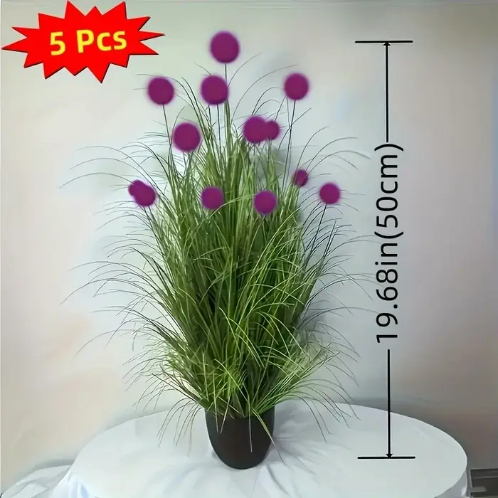 Plantes artificielles en herbe bulbeuse violette