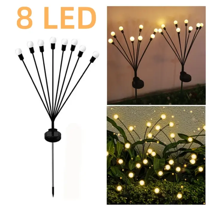 6/8/10 LED lampes de jardin à énergie solaire luciole lumières extérieures étanches vibrantes oscillantes pour la décoration de voie de Patio