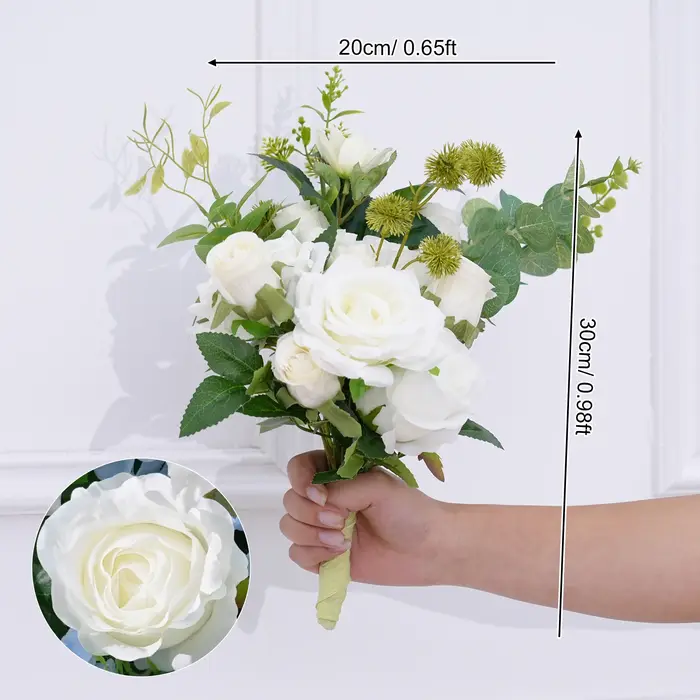 HMEOT H8870 Arche florale carrée avec arrangement de fleurs bleues d'hortensia
