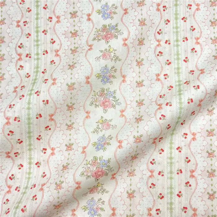 Ours fleur mur frais Branches florales imprimer 100% coton popeline tissu bricolage à la main couture automne robe chemises vêtements matériel