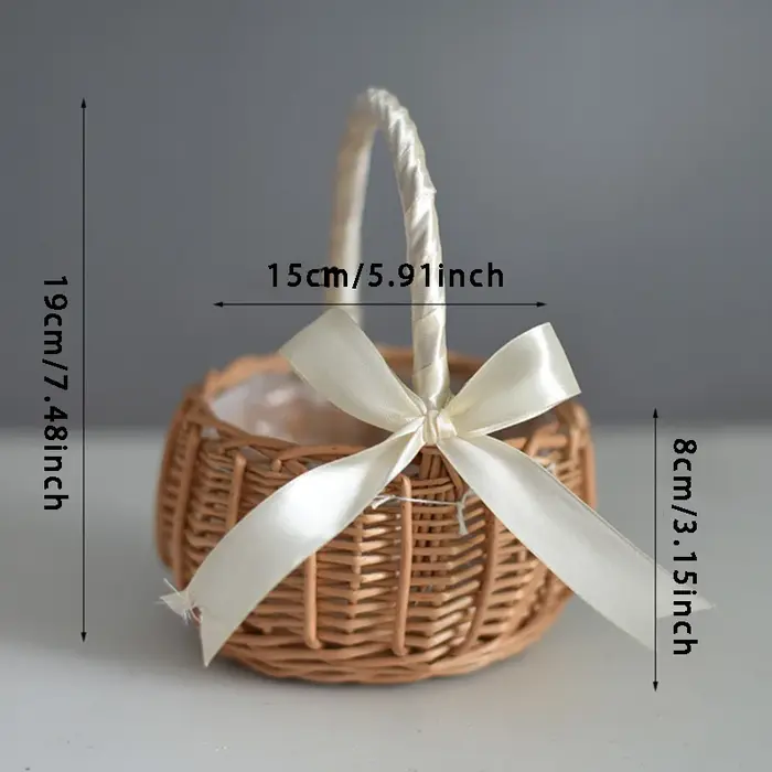 Mir de Rangement de Fleurs de Mariage Tissé à la Main avec Poignée