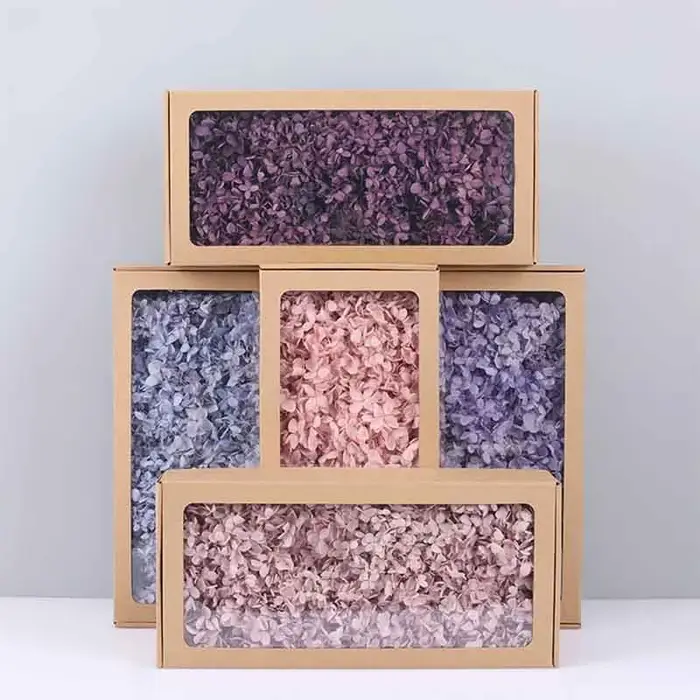 Boîte-cadeau de pétales d'hortensia éternel séché