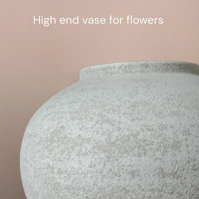 Grand vase rond en fer pour fleurs séchées