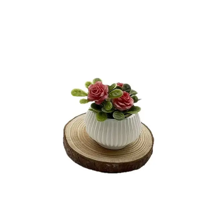 Mini plantes en pot de roses à l'échelle 1/12