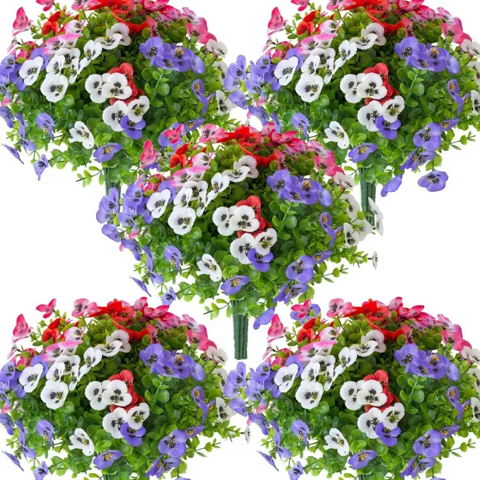 Fleurs en plastique pour décoration de jardin extérieur