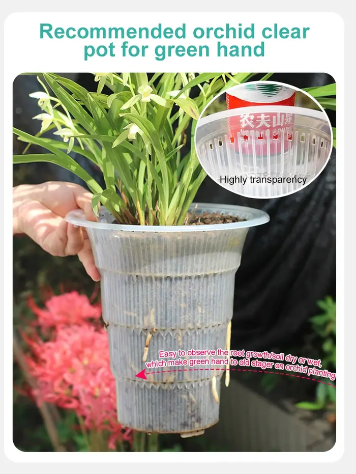 Meshpot-Pot d'orchidée avec fente de contrôle des racines