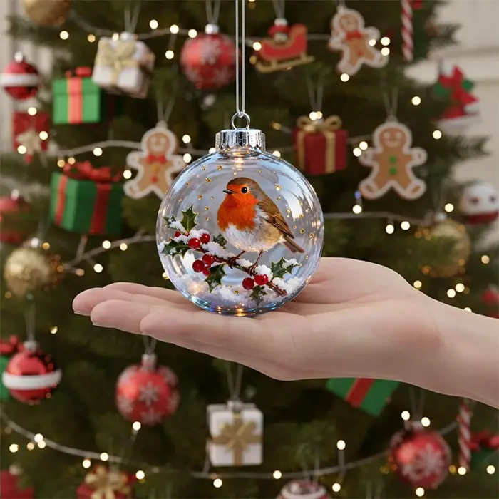 Ornement de Noël transparent Nature's Birds