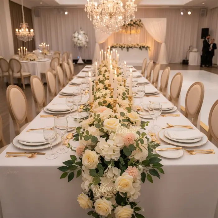 Uflower 50/100 cm artificielle Rose pivoine fleur rangée mariage toile de fond arc décor fête scène Table pièce maîtresse Arrangement Floral
