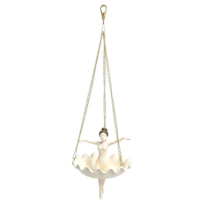 Support de plante en forme de danseuse de ballet avec crochet supérieur et trois chaînes, support de