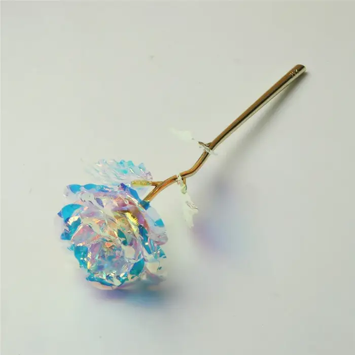 Galaxie Rose éternelle 24K or fleur feuille plastique Roses artificielles saint valentin cadeau beau
