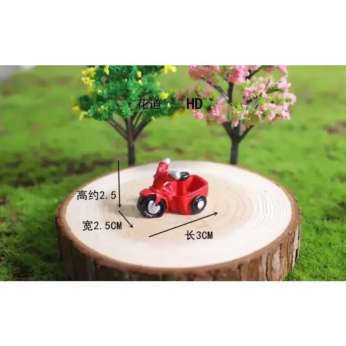 Nouveau Mini moto Tricycle Micro paysage bricolage petits ornements poupée gâteau décorations succulentes combinaison plantes en pot
