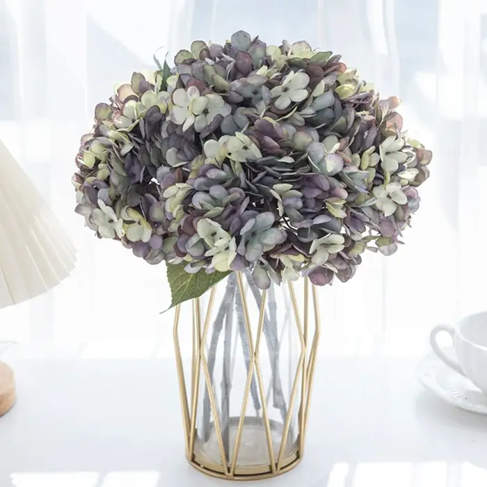 Hortensia artificiel fleurs en soie Homevase bonsaï accessoires mur de mariage bricolage cadeaux boîte Bouquet de mariée fête de vacances décoration
