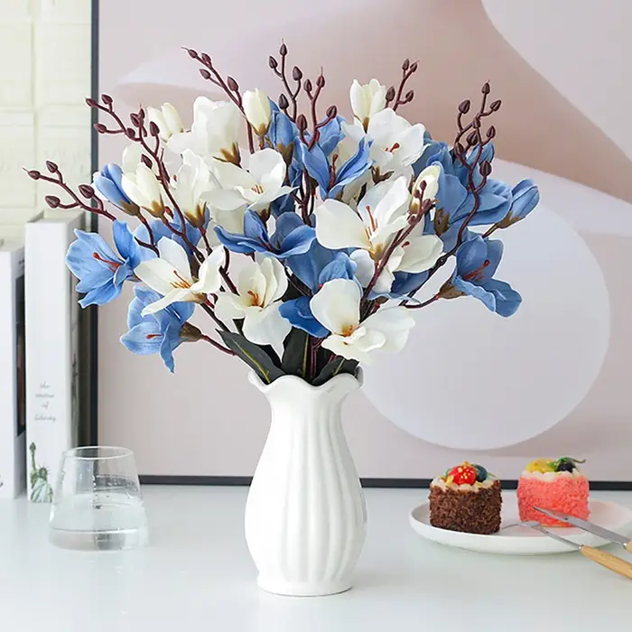 Branche de Magnolia en soie 3D