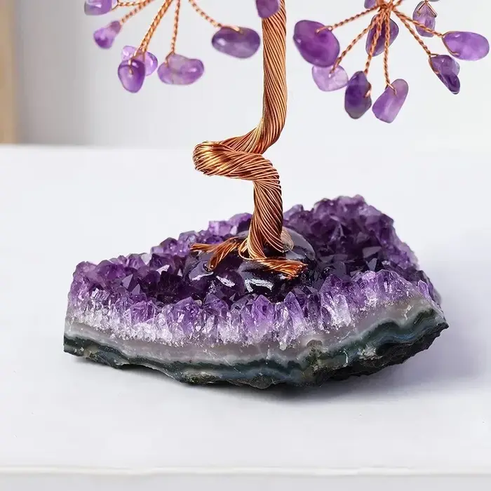 Arbre à Argent en Améthyste Naturelle