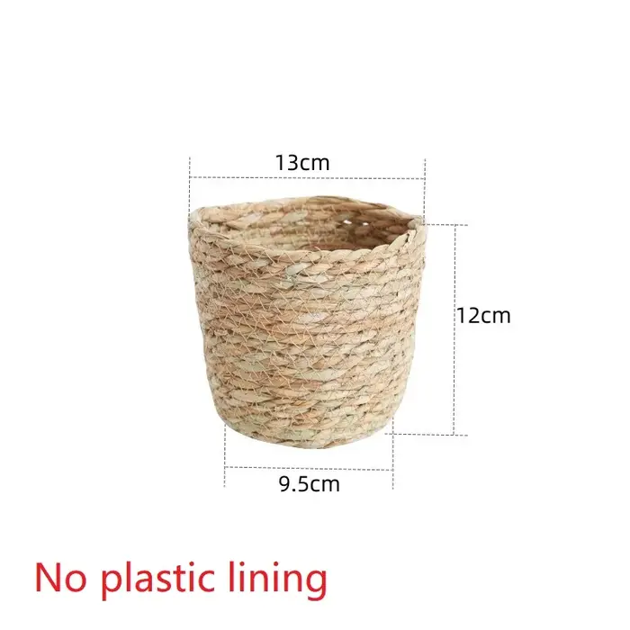 Pot de plantes à fleurs en herbe tissée, panier de jardinière, Pot de fleurs d'intérieur et d'extéri