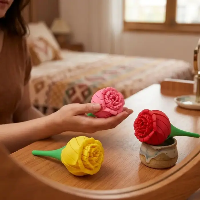 Rose torsadée imprimée en 3D, fleur romantique et déformable, jouet anti-stress, cadeau original, décoration de bureau.