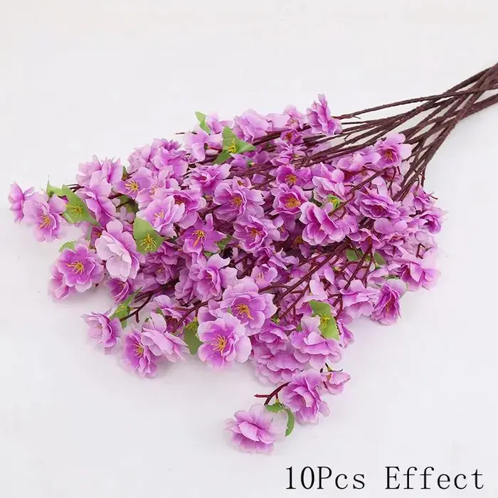 Bouquet de fleurs de pêcher artificielles, pour décoration de salle de maison, décoration de mariage