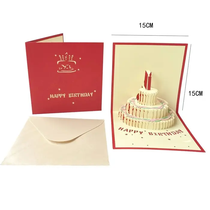 Cartes Pop-Up 3D fleurs carte d'anniversaire cadeaux d'anniversaire carte postale érable cerisier In