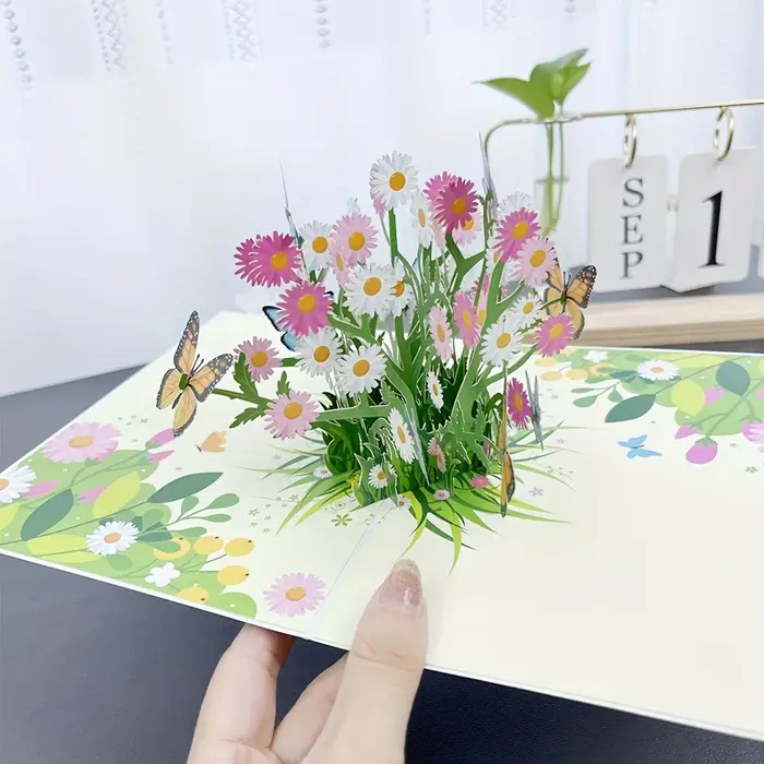 Cartes Pop-Up 3D fleurs carte d'anniversaire cadeaux
