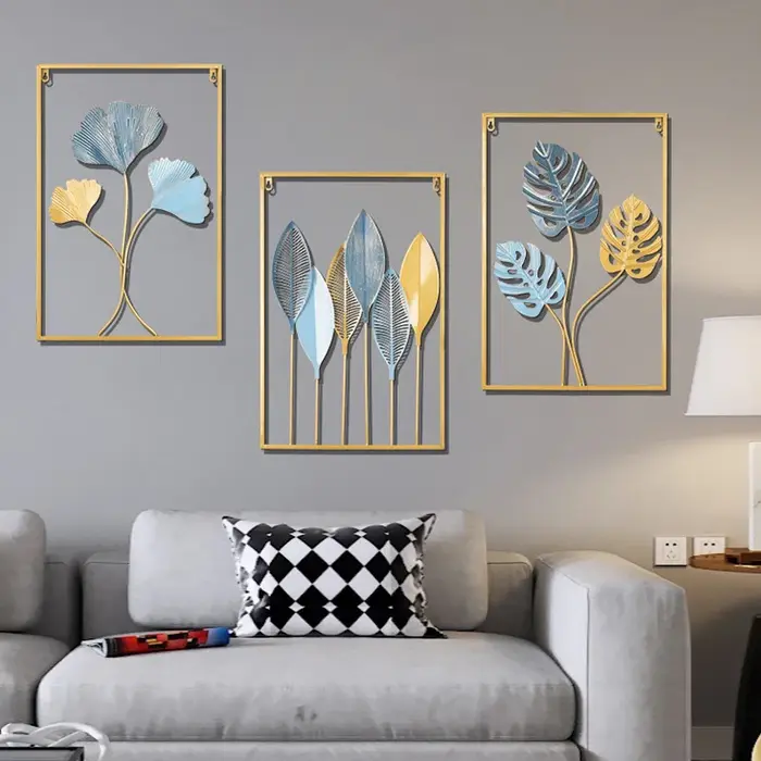 Mur de fer de cuir chevelu de palmier de Ginkgo doré coloré