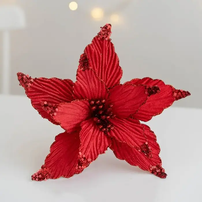 Fleurs de Noël scintillantes de haute qualité
