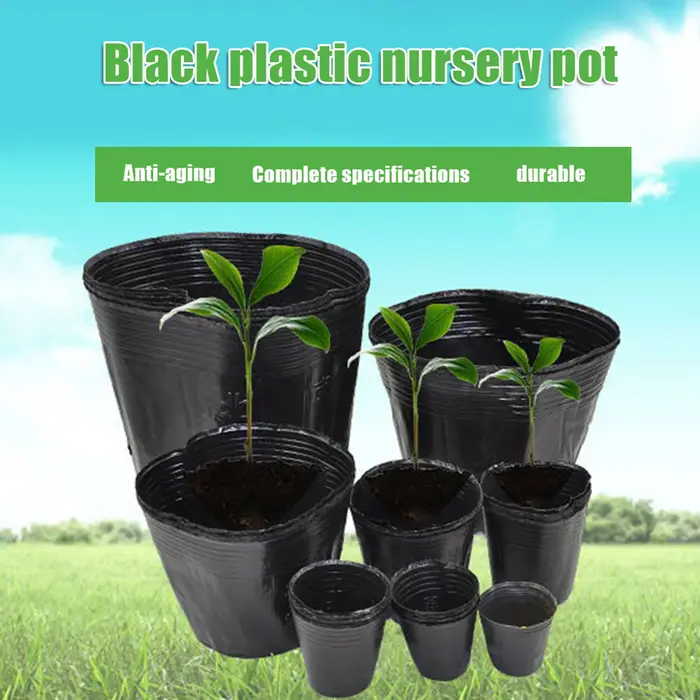 Pot de démarrage de semis en plastique noir, 50/100 pièces, Pots de semis flexibles pour démarrer de