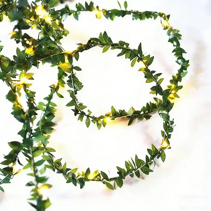 Guirlande lumineuse LED 2M en feuilles d'eucalyptus