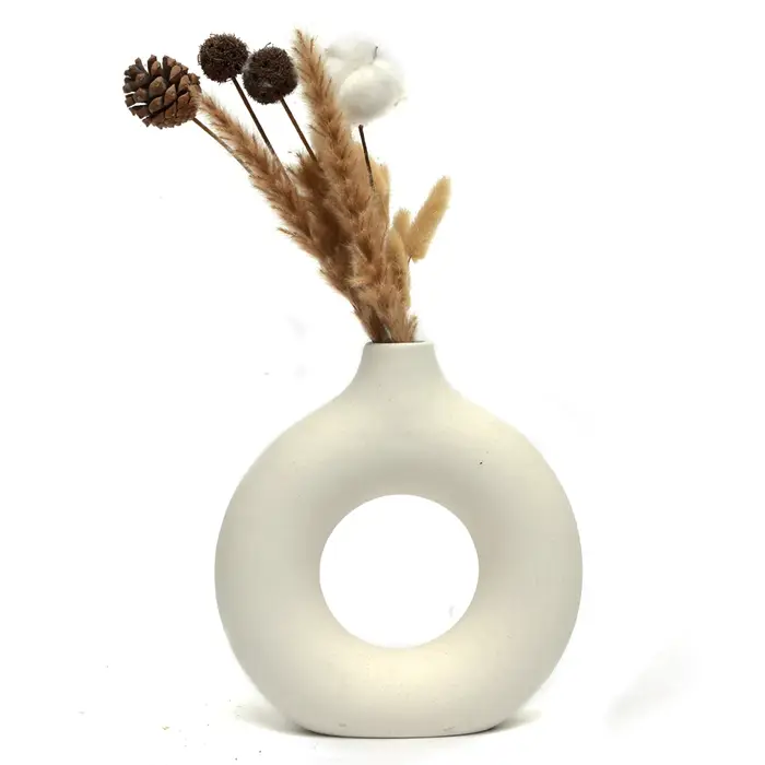 Vase nordique circulaire creux en céramique