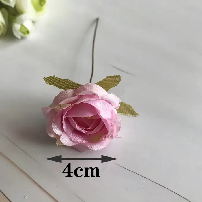 Bouquet de 6 petites roses artificielles rétro en rayonne de style européen pour mariage