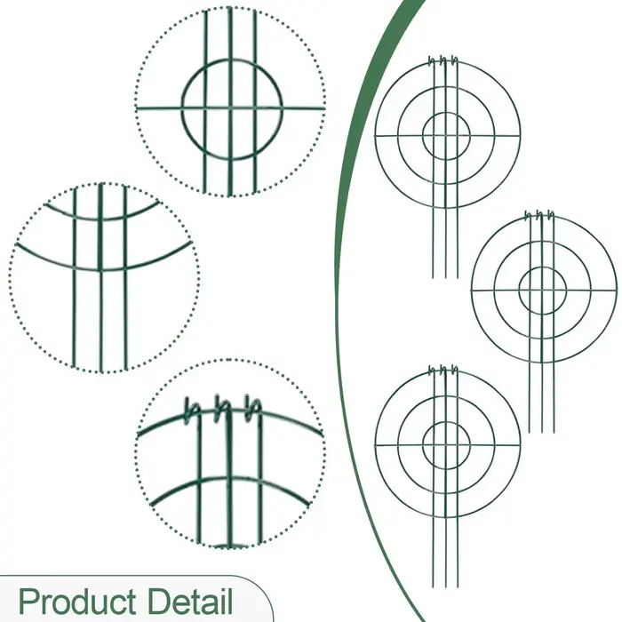 3x Cages et supports de pivoines en métal robuste et élégant